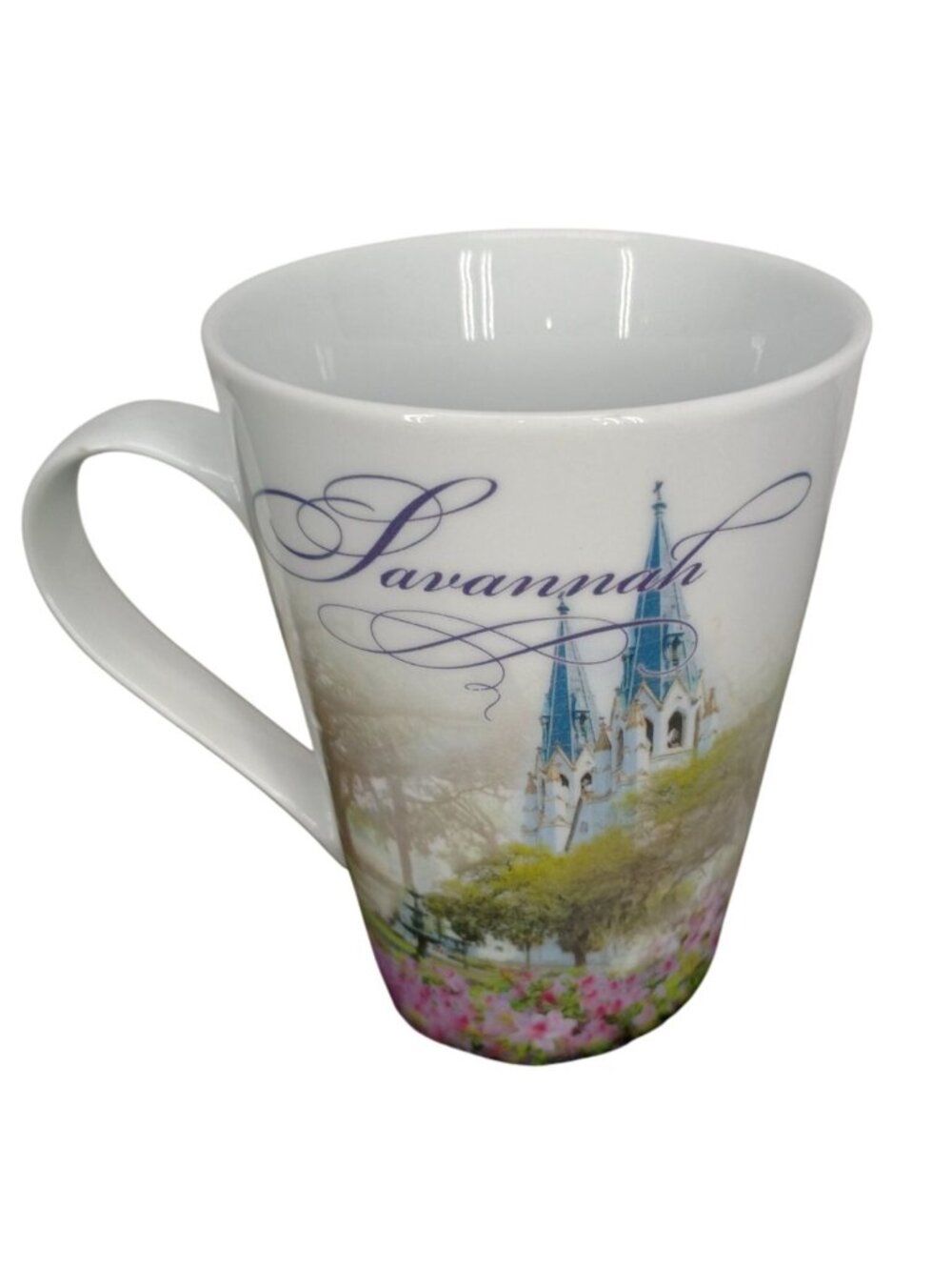 Savannah Souvenir Porcelain Mug With Scenic Designs & Floral Accents By Dixie